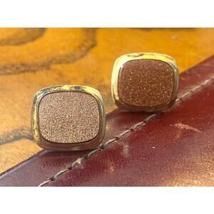 VTG Set of Correct Quality Cufflinks with Sparkling Bronze Lucite Insets